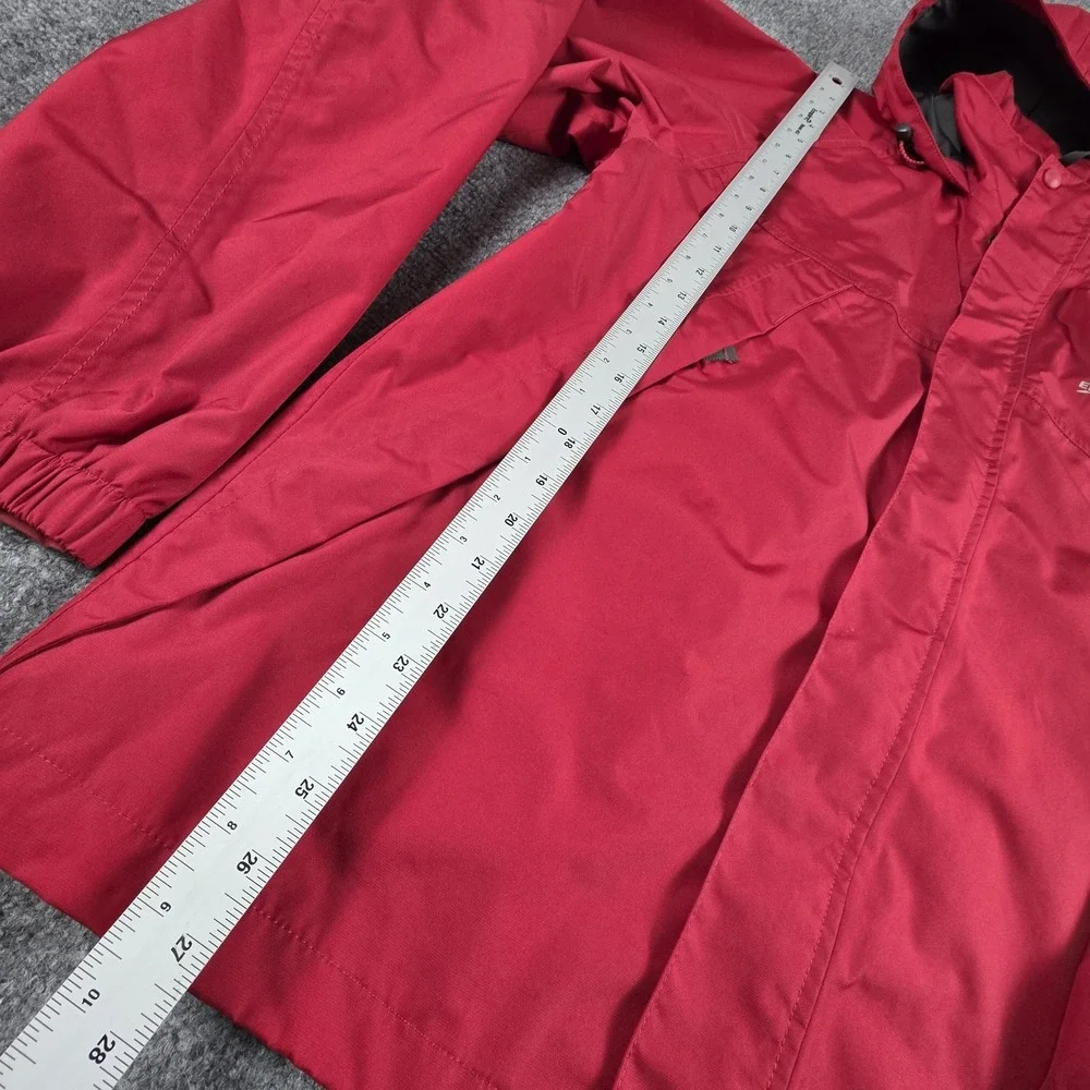 Eddie Bauer WeatherEdge Jacket Mens M Red Hooded Waterproof Shell Outdoor Hiking